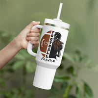 Proud Football Mom Tumbler With Handle Game Day Supporter Gift - Wonder Print Shop