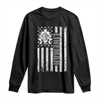 Proud Football Lineman Long Sleeve Shirt American Flag Sports Gift - Wonder Print Shop