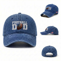 Football Dad Washed Cotton Baseball Cap Sports Fan Gift For Men