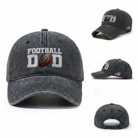 Football Dad Washed Cotton Baseball Cap Sports Fan Gift For Men