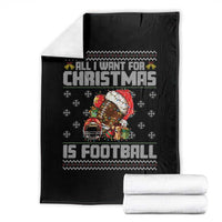 All I Want For Christmas Is Football Throw Blanket Funny Sport Ugly Christmas - Wonder Print Shop