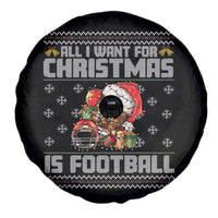 All I Want For Christmas Is Football Spare Tire Cover Funny Sport Ugly Christmas - Wonder Print Shop