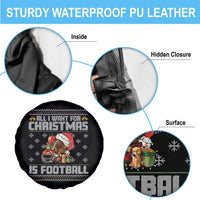 All I Want For Christmas Is Football Spare Tire Cover Funny Sport Ugly Christmas - Wonder Print Shop