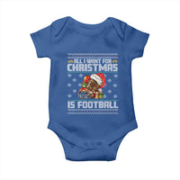 All I Want For Christmas Is Football Baby Onesie Funny Sport Ugly Christmas - Wonder Print Shop