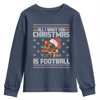 All I Want For Christmas Is Football Youth Sweatshirt Funny Sport Ugly Christmas - Wonder Print Shop