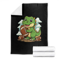Cute Dinosaur Playing Football Throw Blanket Funny Kids Gift - Wonder Print Shop