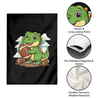 Cute Dinosaur Playing Football Garden Flag Funny Kids Gift - Wonder Print Shop