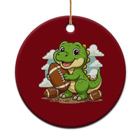 Cute Dinosaur Playing Football Ceramic Ornament Funny Kids Gift - Wonder Print Shop