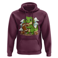Cute Dinosaur Playing Football Hoodie Funny Kids Gift - Wonder Print Shop