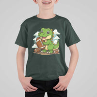 Cute Dinosaur Playing Football T Shirt For Kid Funny Kids Gift - Wonder Print Shop