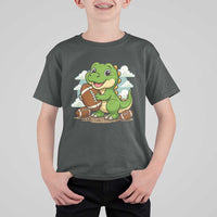 Cute Dinosaur Playing Football T Shirt For Kid Funny Kids Gift - Wonder Print Shop