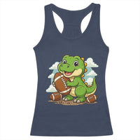 Cute Dinosaur Playing Football Racerback Tank Top Funny Kids Gift - Wonder Print Shop
