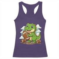 Cute Dinosaur Playing Football Racerback Tank Top Funny Kids Gift - Wonder Print Shop