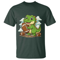 Cute Dinosaur Playing Football T Shirt Funny Kids Gift - Wonder Print Shop