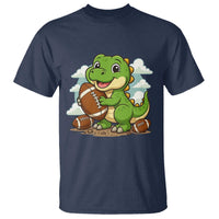 Cute Dinosaur Playing Football T Shirt Funny Kids Gift - Wonder Print Shop