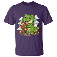 Cute Dinosaur Playing Football T Shirt Funny Kids Gift - Wonder Print Shop