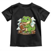 Cute Dinosaur Playing Football Toddler T Shirt Funny Kids Gift - Wonder Print Shop