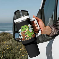 Cute Dinosaur Playing Football Tumbler With Handle Funny Kids Gift - Wonder Print Shop