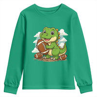 Cute Dinosaur Playing Football Youth Sweatshirt Funny Kids Gift - Wonder Print Shop