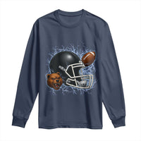 Game Day Sports Fan Gift Long Sleeve Shirt Lightning Bear Helmet - Wonder Print Shop
