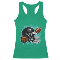Game Day Sports Fan Gift Racerback Tank Top Lightning Bear Helmet - Wonder Print Shop