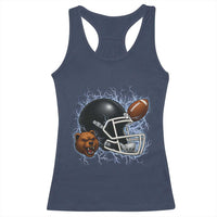 Game Day Sports Fan Gift Racerback Tank Top Lightning Bear Helmet - Wonder Print Shop