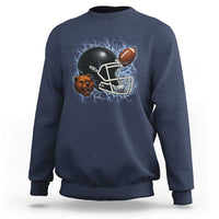 Game Day Sports Fan Gift Sweatshirt Lightning Bear Helmet - Wonder Print Shop