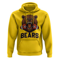 Football Player Gift Hoodie Fierce Bear Biting Ball - Wonder Print Shop
