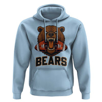 Football Player Gift Hoodie Fierce Bear Biting Ball - Wonder Print Shop