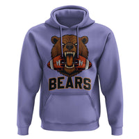 Football Player Gift Hoodie Fierce Bear Biting Ball - Wonder Print Shop