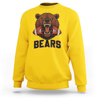 Football Player Gift Sweatshirt Fierce Bear Biting Ball - Wonder Print Shop
