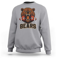 Football Player Gift Sweatshirt Fierce Bear Biting Ball - Wonder Print Shop