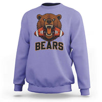Football Player Gift Sweatshirt Fierce Bear Biting Ball - Wonder Print Shop