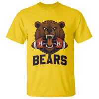 Football Player Gift T Shirt Fierce Bear Biting Ball - Wonder Print Shop