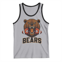 Football Player Gift Tank Top Fierce Bear Biting Ball - Wonder Print Shop
