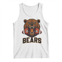 Football Player Gift Tank Top Fierce Bear Biting Ball - Wonder Print Shop
