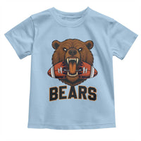 Football Player Gift Toddler T Shirt Fierce Bear Biting Ball - Wonder Print Shop