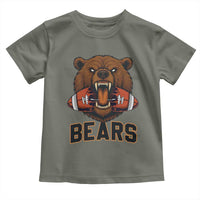 Football Player Gift Toddler T Shirt Fierce Bear Biting Ball - Wonder Print Shop