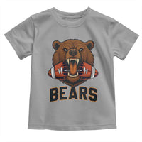 Football Player Gift Toddler T Shirt Fierce Bear Biting Ball - Wonder Print Shop