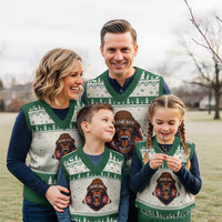 Game Day Fierce Bear Biting Ball V-Neck Knit Sweater Vest Football Player Gift - Wonder Print Shop