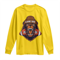 Game Day Fierce Bear Biting Ball Long Sleeve Shirt Football Player Gift - Wonder Print Shop