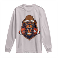 Game Day Fierce Bear Biting Ball Long Sleeve Shirt Football Player Gift - Wonder Print Shop