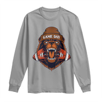Game Day Fierce Bear Biting Ball Long Sleeve Shirt Football Player Gift - Wonder Print Shop