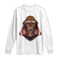 Game Day Fierce Bear Biting Ball Long Sleeve Shirt Football Player Gift - Wonder Print Shop