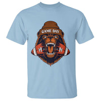 Game Day Fierce Bear Biting Ball T Shirt Football Player Gift - Wonder Print Shop