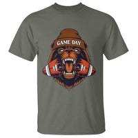 Game Day Fierce Bear Biting Ball T Shirt Football Player Gift - Wonder Print Shop