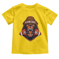 Game Day Fierce Bear Biting Ball Toddler T Shirt Football Player Gift - Wonder Print Shop