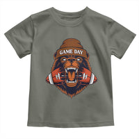 Game Day Fierce Bear Biting Ball Toddler T Shirt Football Player Gift - Wonder Print Shop