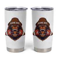 Game Day Fierce Bear Biting Ball Tumbler Cup Football Player Gift - Wonder Print Shop