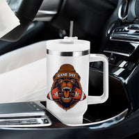 Game Day Fierce Bear Biting Ball Tumbler With Handle Football Player Gift - Wonder Print Shop